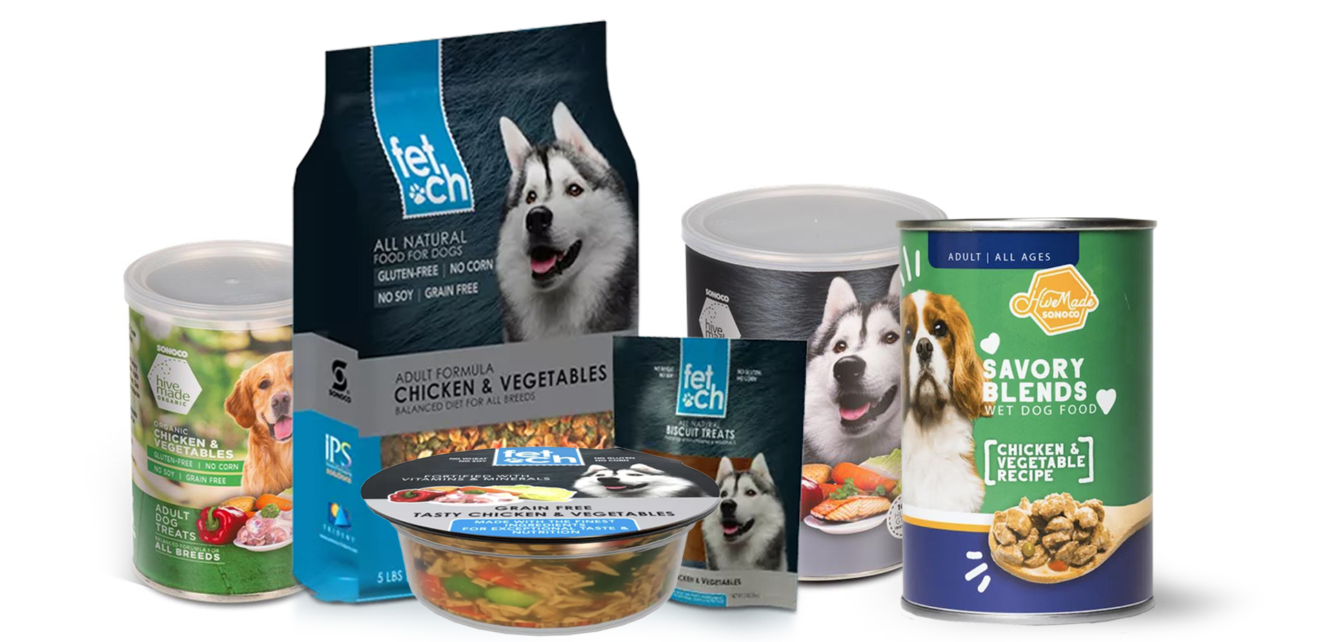 Packages of Pet Food Products