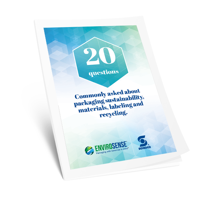 Whitepaper Cover for 20 questions commonly asked about packaging sustainability, materials, labeling and recycling.