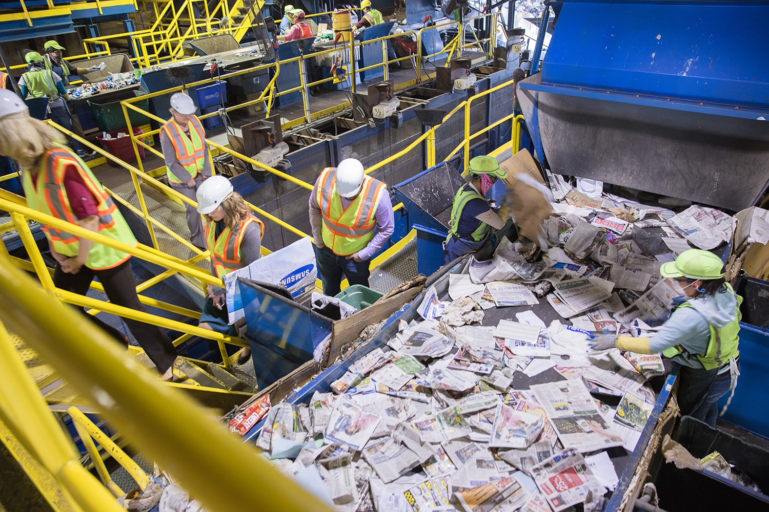 Inside a Recycling Facility