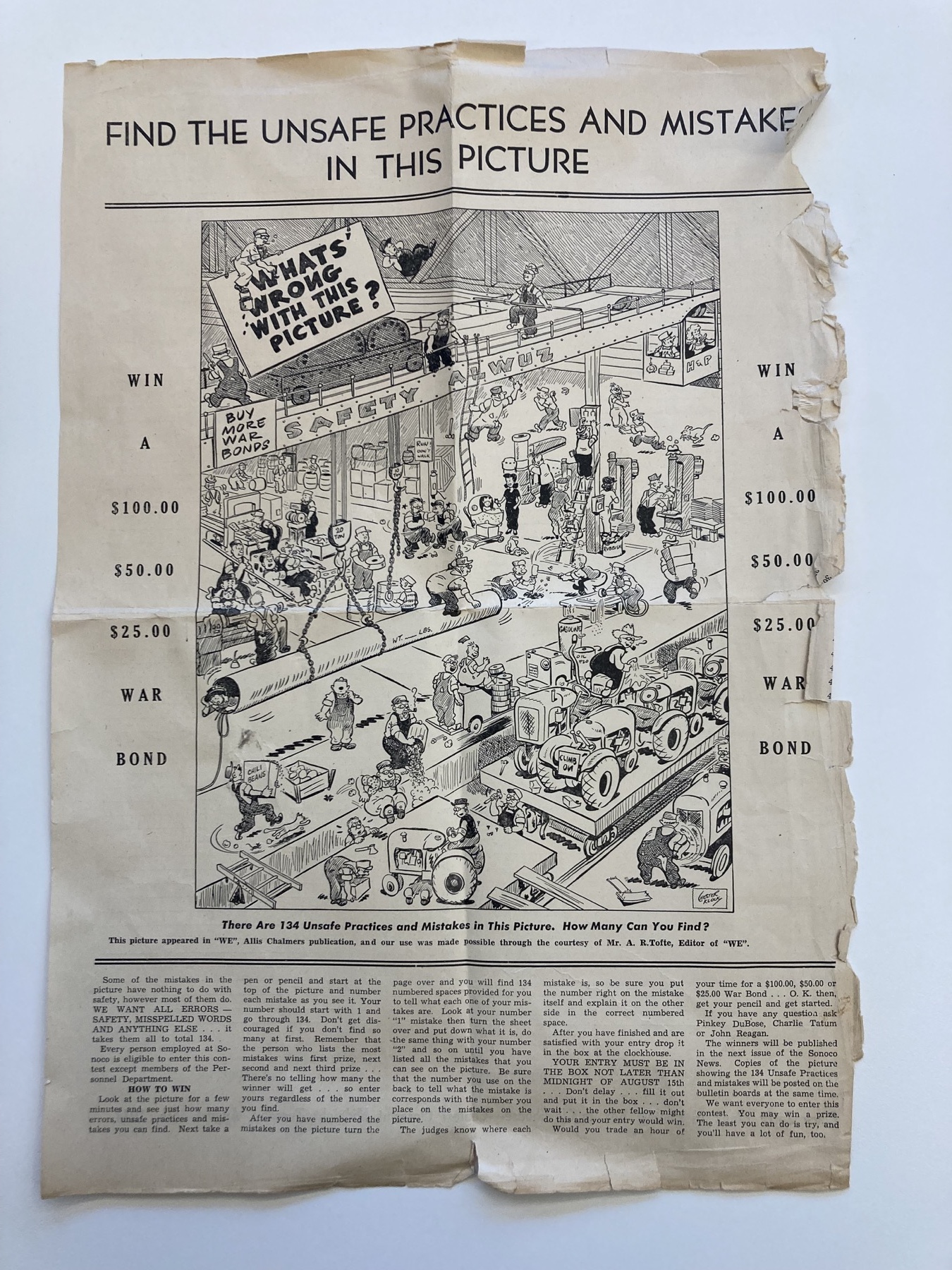 Drawing from newspaper