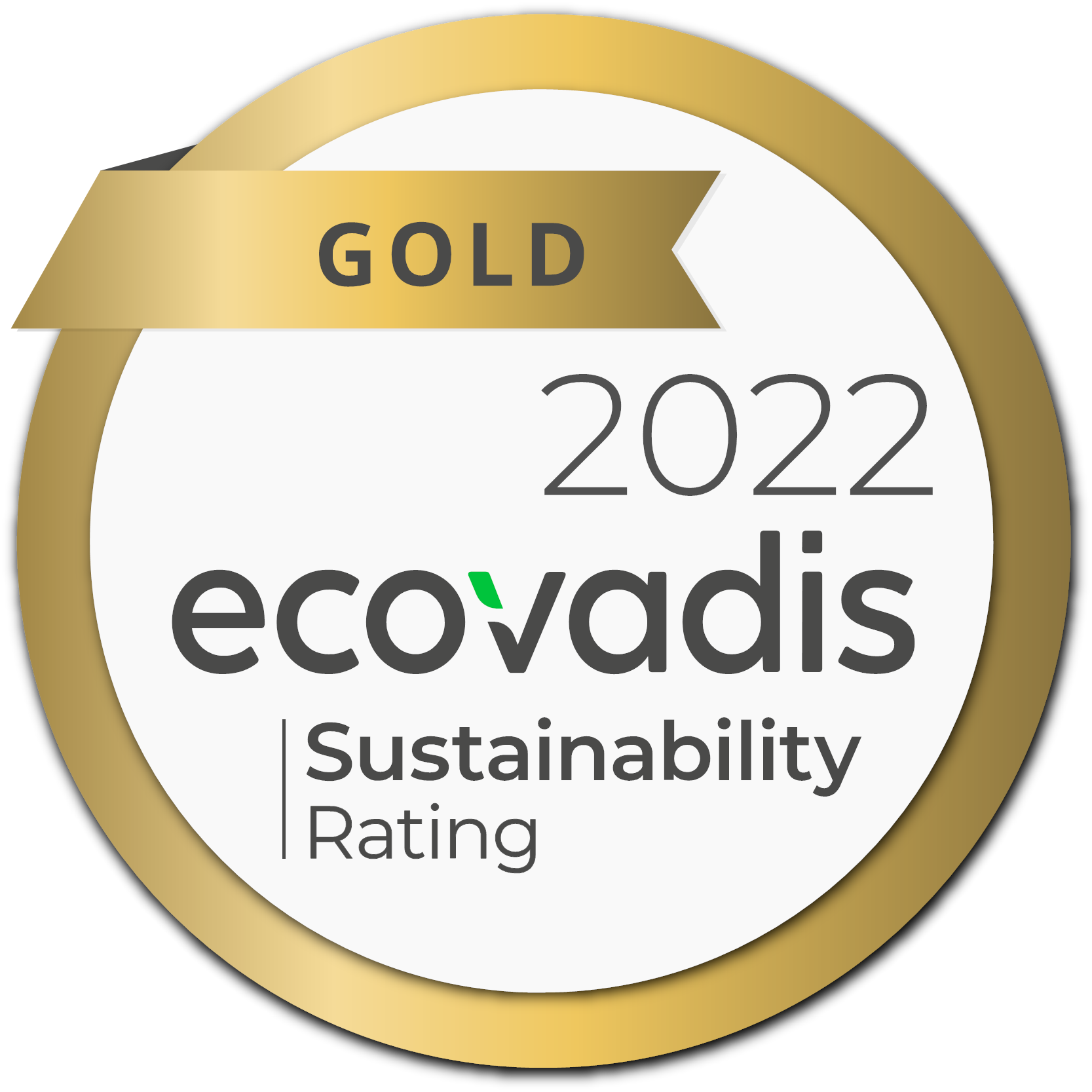 Gold 2022 Ecovadis Sustainability Rating