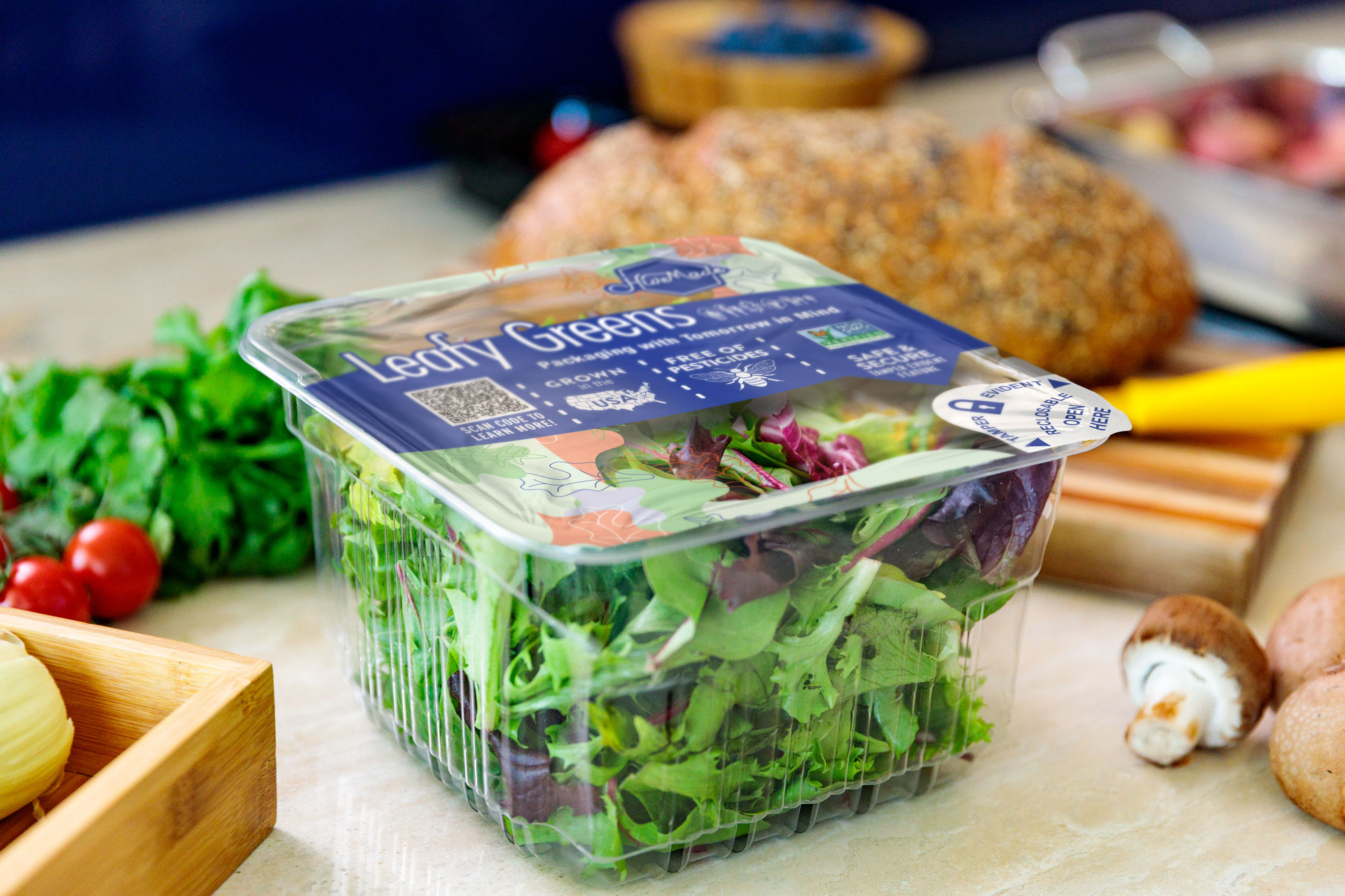 Leafy greens on table