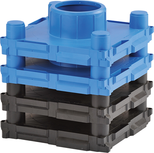 plastic endwalls stacked