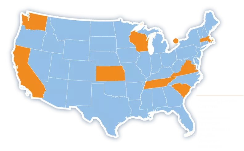 Map of Unrecycled Paperboard Locations