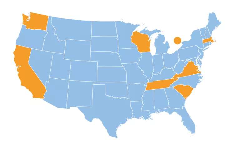 Map of Unrecycled Paperboard Locations