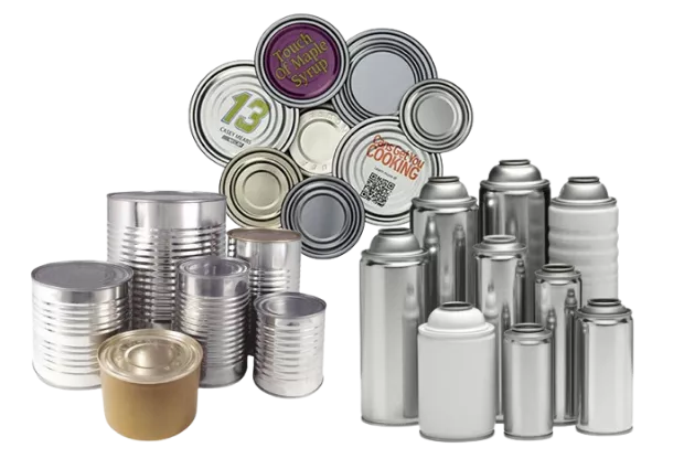A snapshot of some of the products joining our lineup Multiple metal cans in varied sizes and shapes