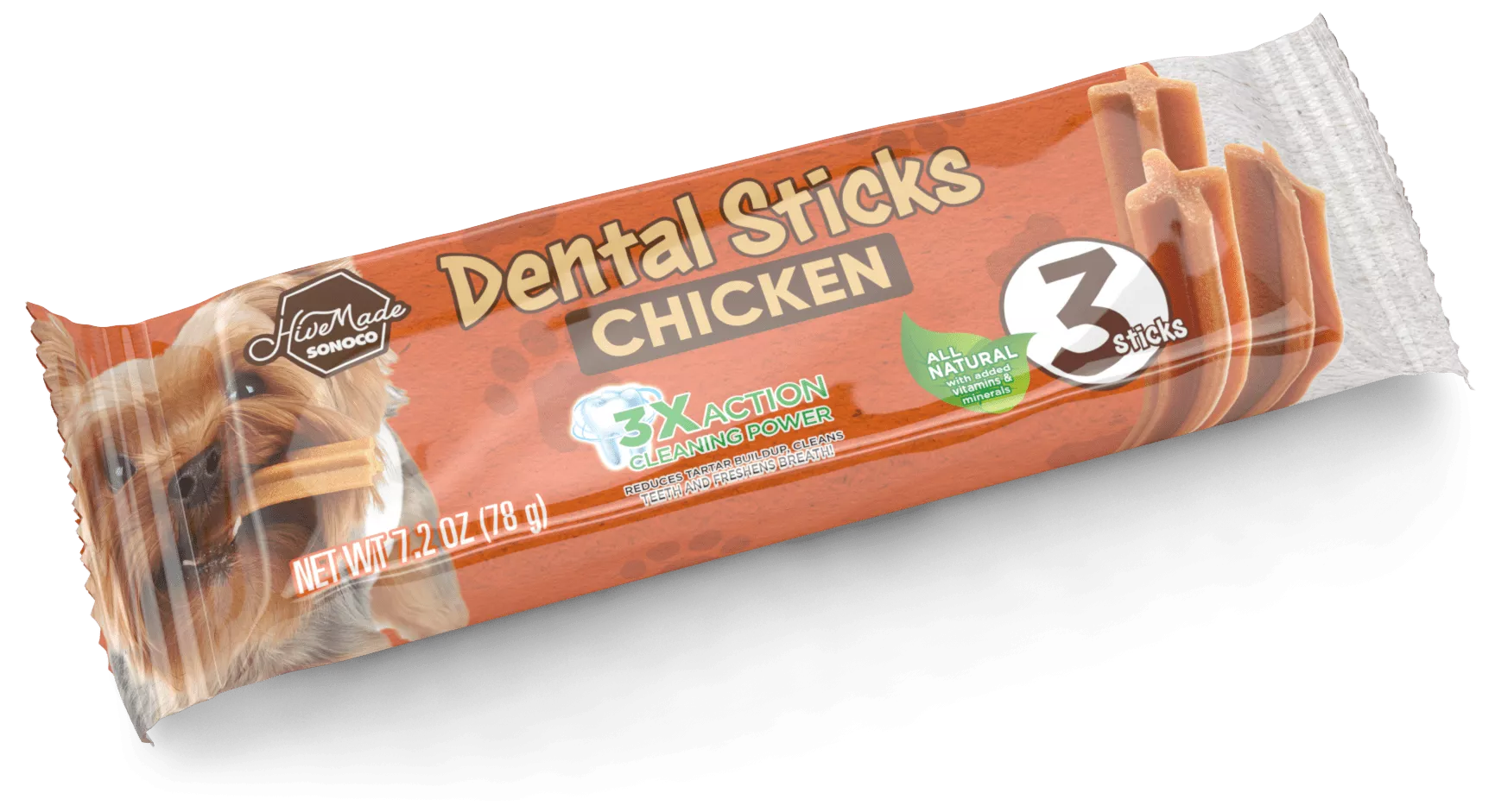 Cold seal pet dental sticks packaging