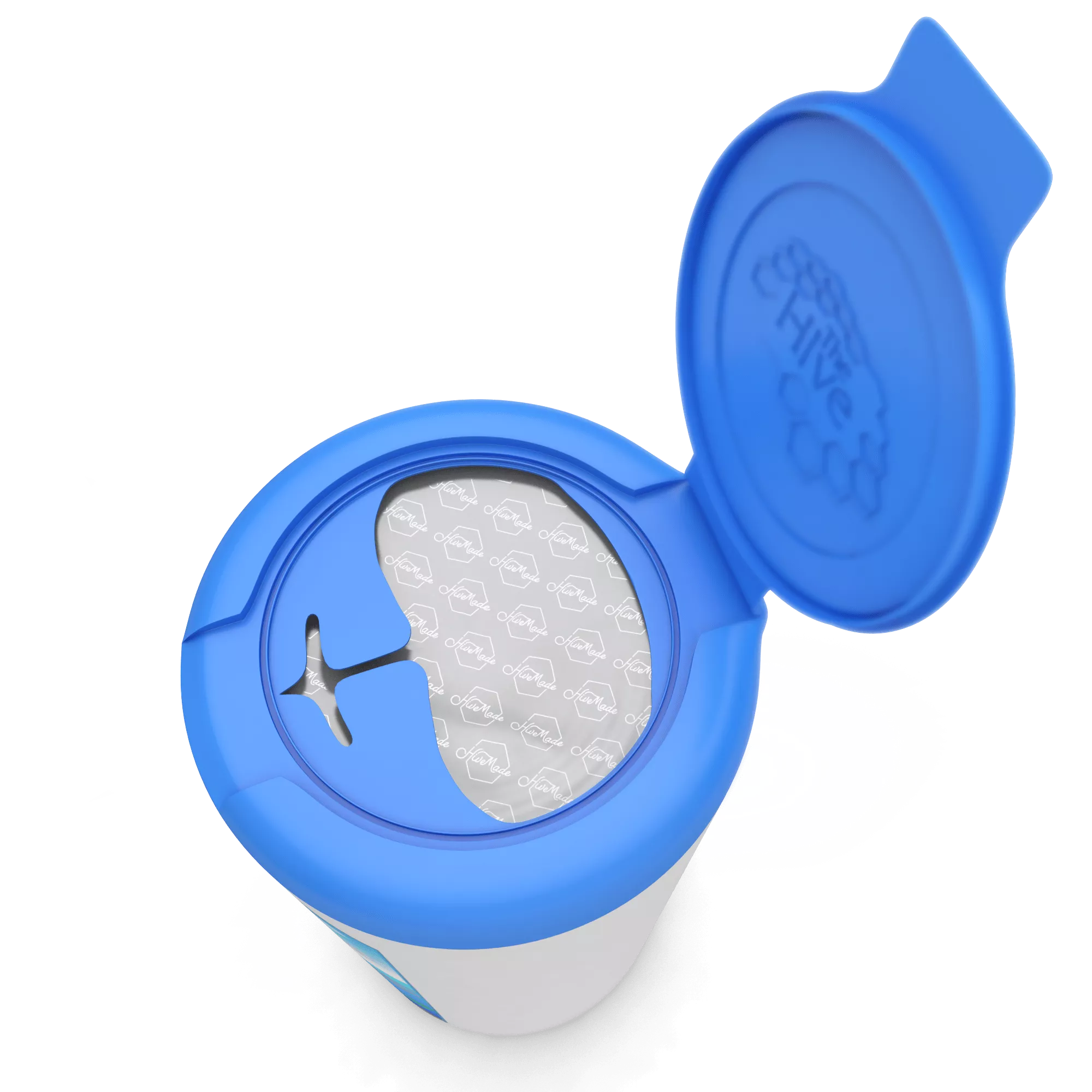 Wipes container with plastic lid