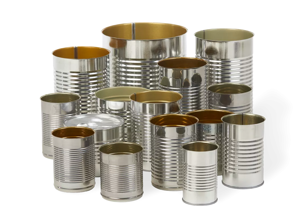 Image of 3-piece metal cans without closures