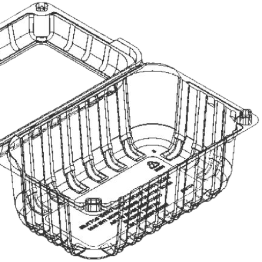 1 lb Standard Produce Hinged-Lid