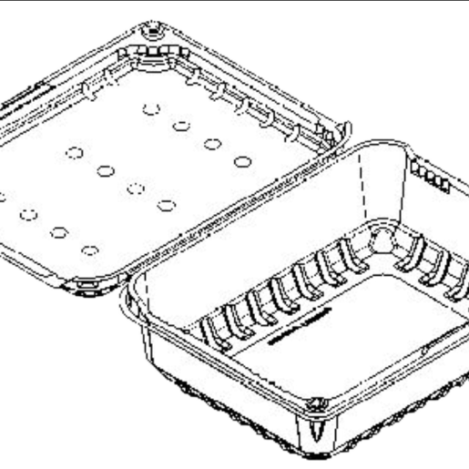 2 lb Standard Produce Hinged-Lid