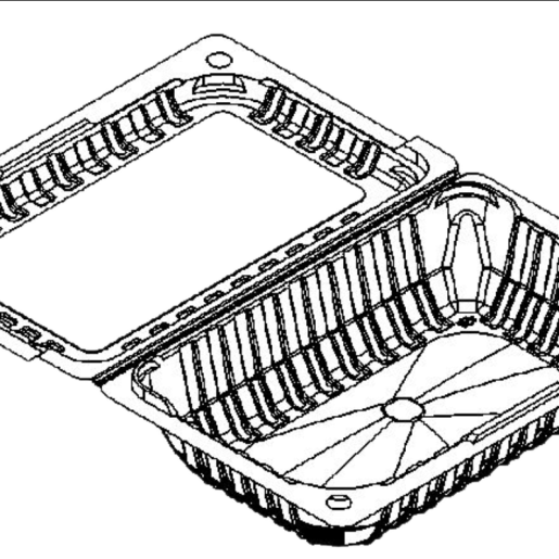 2 lb Modular Produce Hinged-Lid - Regular