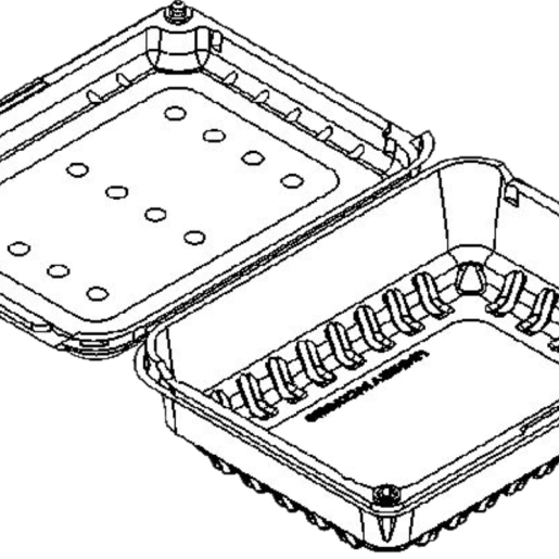 2 lb Standard Produce Hinged-Lid