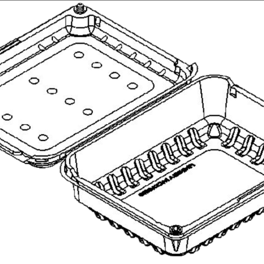 2 lb Standard Produce Hinged-Lid