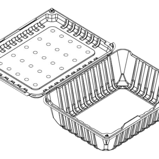 4 lb Standard Produce Hinged-Lid