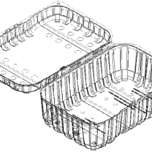 4 lb Low Profile Grape Clamshell
