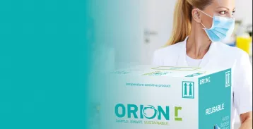 Woman carrying Orion box