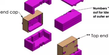 Detailed drawing of foam end caps design