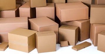 Piles of cardboard boxes