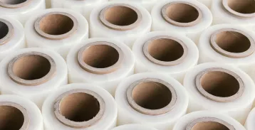 Rolls of tape wrapped around cardboard tubes