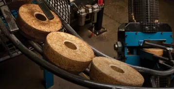 Large wood core plugs coming off the assembly line